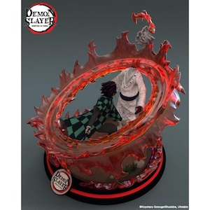 Tanjiro vs Rui STL File – Demon Slayer 3D Print Diorama | Anime Resin Model | Instant Digital Download | Printable STL | Lifetime Access