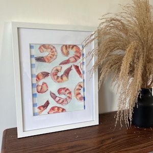 Watercolor shrimp cocktail decor