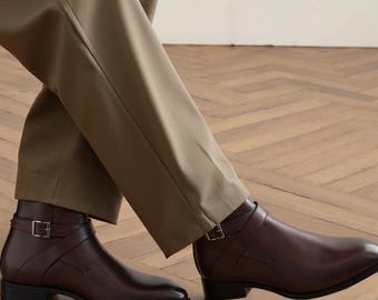Botas Jodhpur de cuero hechas a mano: estilo formal con correa de monje