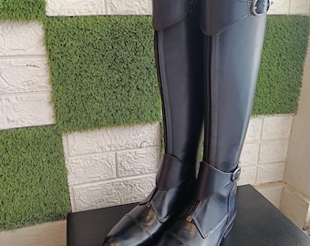 Botas de montar de cuero premium hechas a mano, botas de doma ecuestre, ajuste personalizado, regalo para hombres y mujeres