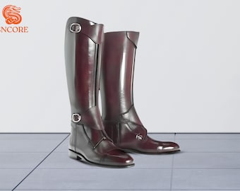 Botas de montar de cuero Botas de doma Botas de polo ecuestre Botas de salto