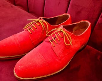 Handmade Suede Oxford Shoes Handmade Lace up Dress Shoes Bold statement Foot wear Unique Gift Idea