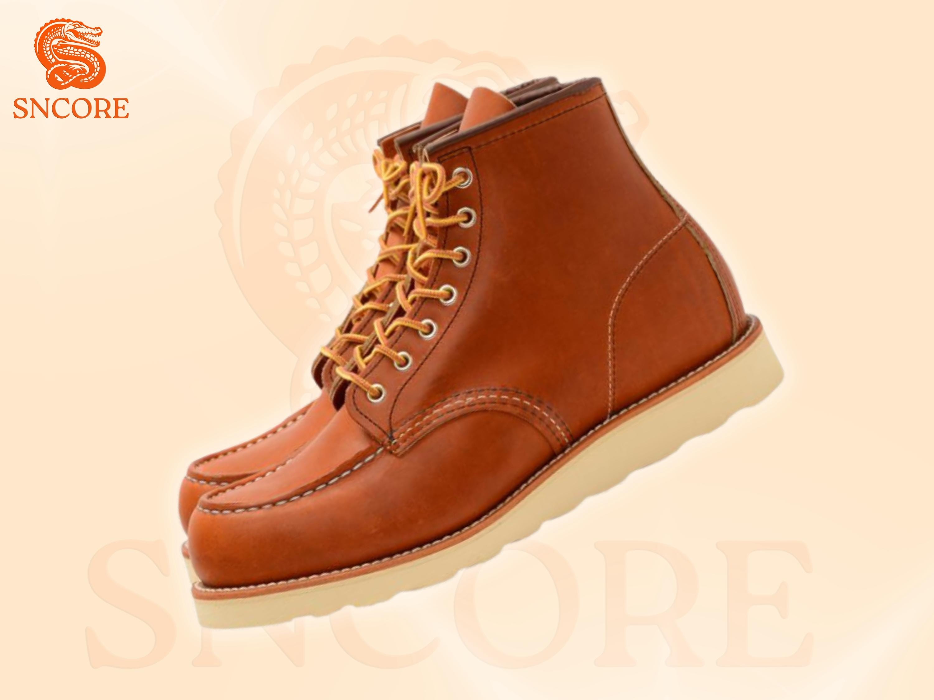 Vintage Red Wing Boots Moc Toe Chukka Ankle Casual Lined 9 D Brown Boots Red Wing Heritage Moc Toe Brown – Blackbyrd Goods main image 2