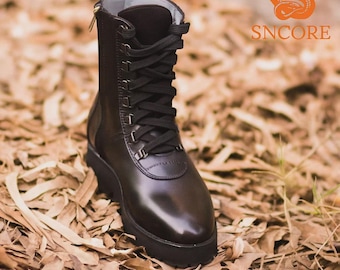 Handmade DMS Boots work Boot Welted Boots: Lace-Up Security boots