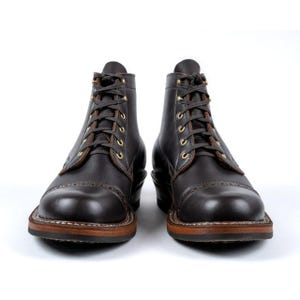 Handmade boots Brogue Ankle Boots smoke jumper white boots Dark Brown Leather Dress Boots