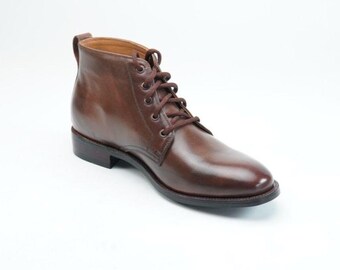 Botas de cuero hechas a mano, botines, construcción Goodyear Welt, botas casuales de vestir marrones, botas cómodas, regalo para él, botas duraderas
