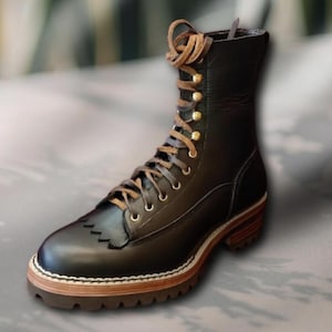 Leather Smoke Jumper Boots Work Boots Jobmaster Boots Ankle boots work boots gift for Men