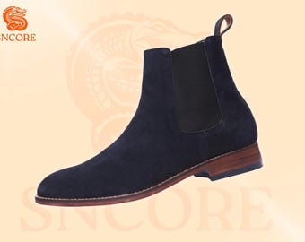 Botas Chelsea, zapatos de piel de gamuza, botas semiformales, botas Chelsea de herencia británica hechas a mano, ideal para ocasiones, regalo para él/ella, botas unisex