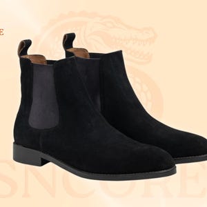 Chelsea boots suede leather shoes casual boots handmade Black Chelsea Boots best for occasions gift for men women unisex boots