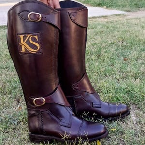 Handgefertigte Leder Reitstiefel: Benutzerdefinierte Reiter-Polo-Stiefel