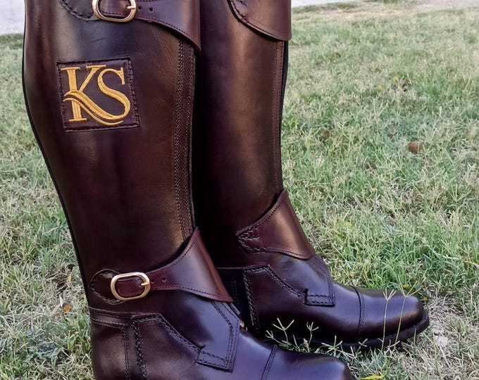 Leather Equestrian Riding Boots Leather Handmade English Dressage ...