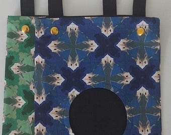 Sac à foin lapin, cochon d’Inde ,chinchilla ,distributeur foin cage NAC, sac foin coton lavable .avec ou sans rabat ,fait main