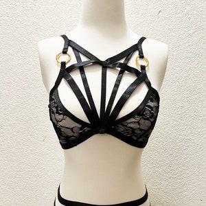 Black Lace Harness 3 piece set
