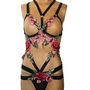  women bsdm harnesses Lace Floral Flounce Sexy Lingerie