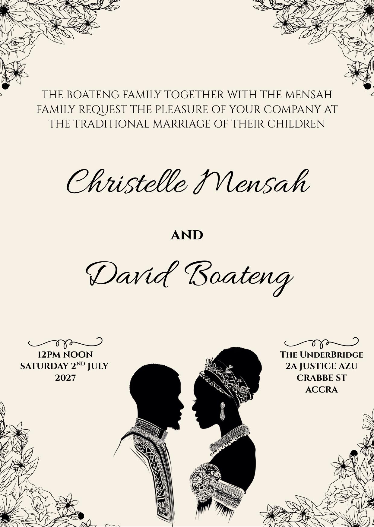 Elegant African Wedding Invitation Template: Editable Corjl Design ...