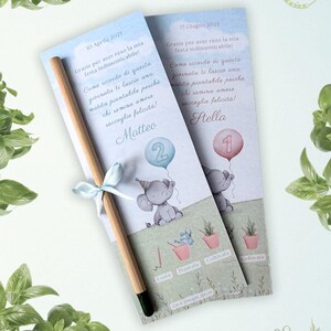 Cartoncino con Matita Piantabile - Party Kit Primavera - Ideale per un regalo da lasciare ai tuoi ospiti alla fine della festa