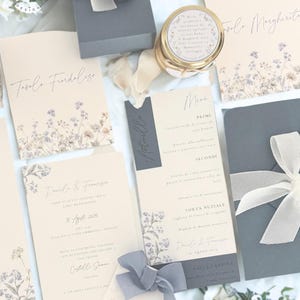 Wedding Stationary - Coordinato grafico per matrimonio a tema floreale. Partecipazioni di matrimonio artigianali.