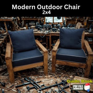 DIY Outdoor Chair Build Plans with Instructions - Plans for Carpenters Project, Relaxing Chair Plan, Plans for Garden Chairs, wood Furniture