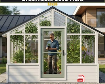 12 x 16 Greenhouse build plans with Video guide - Greenhouse Lean to Plan, Diy Greenhouse Plans Blue prints, Woodworking Green house layout