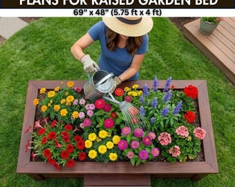 69 x 48 doe-het-zelf plattegronden verhoogde tuin met bouwinstructies pdf - houtbewerkingsplan voor buitenbak, blauwdrukken verhoogde tuinbak, thuis