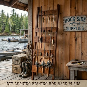 Diy Fishing Rod Holder - Etsy Diy Fishing Rod Holder - Etsy