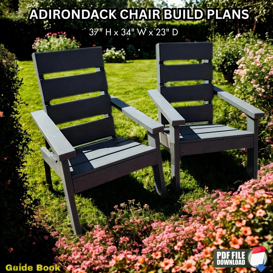 Chairs To Build Classic Adirondack Chair Build Plans With PDF Instructions - DIY ...