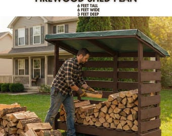DIY Small Firewood Shed Plans – Outdoor Wood Storage (PDF Download)