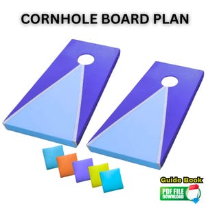 48&quot;x24&quot; DIY Cornhole Board Plans with Instruction– Woodworking Plan PDF, Wooden Corn Hole Boards Designs Blueprints, Plans for Cornhole Game
