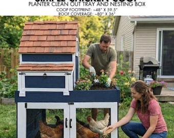 Small Chicken Coop DIY Plan – With Nesting & Planter Box (PDF)