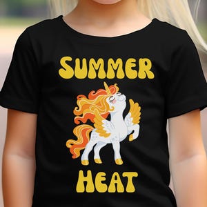Camiseta infantil de verano con poni mágico: linda camiseta de unicornio para los días calurosos