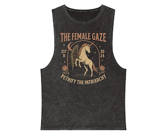 The Female Gaze unicorn tank top | Petrify the Patriarchy vintage witchy design