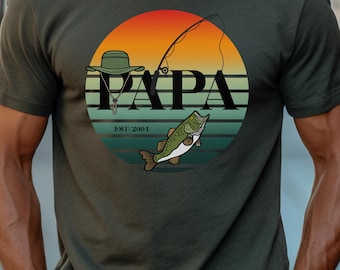 Grandpa Shirt, Papa Fishing T Shirt, Shirt for Dads Who Fish, Gift for Father or Granddad, Fishing Lover's Tee, Gifts for Outdoorsman