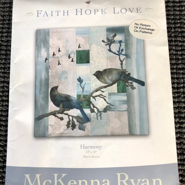McKenna Ryan Harmony Quilt Pattern Faith Hope Love Block Seven 12 x 12