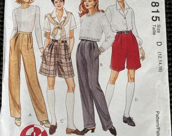 Vintage McCall's 7815 Misses Pants and Shorts Sewing Pattern Size 12-16 UNCUT