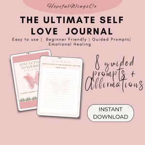 Diário de Cartas de Amor para Si Mesmo | Diário Digital de Amor-Próprio | Sugestões de Diário Guiadas | Saúde Mental, Cura, Trabalho Interior em PDF