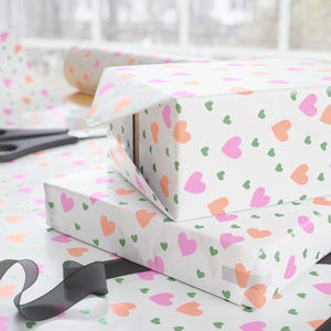 Colorful Hearts Gift Wrap: Playful Valentine&#39;s Day Wrapping Paper