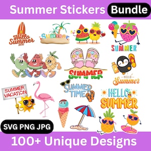 Summer Stickers, Summer stickers SVG Bundle, Summer stickers bundle, Summer Beach Clipart, Summer beach digital stickers, Summer Clipart