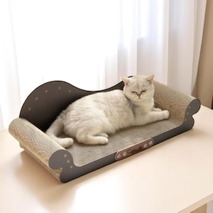 Cat Scratcher Lounge Sofa, Modern Cardboard Cat Bed, Corrugated Cat Lounge, Scratch Pads, Feline Furniture