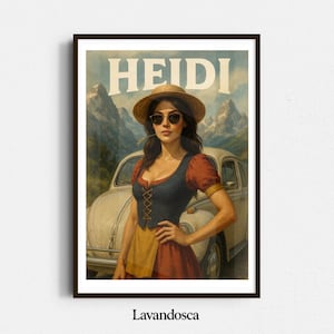 Póster retro de Heidi: arte mural vintage de alta calidad en formato PDF digital | Nostalgia alpina al estilo de los años 70