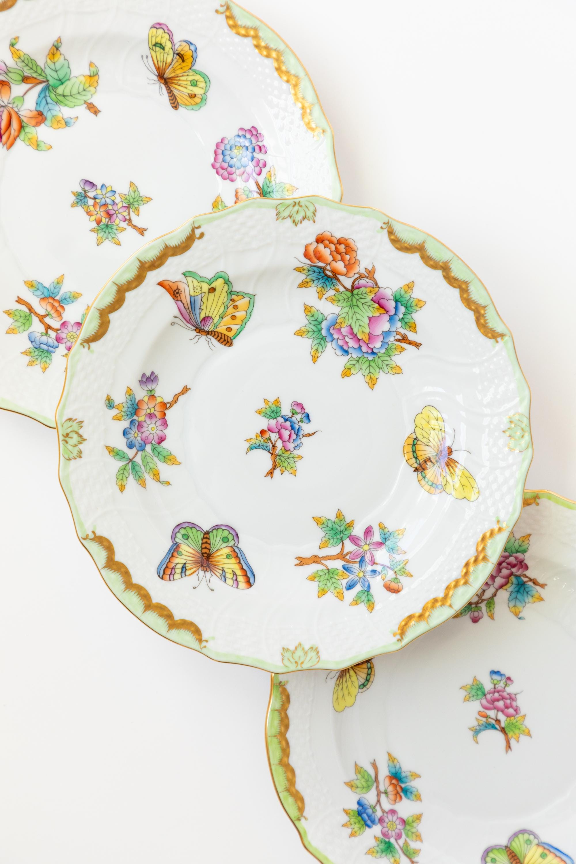 Herend Queen Victoria Dessert / Salad Plate: Hand-painted