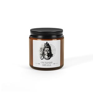 Shiva Mantra Scented Candle | Yoga Home Decor | Indian Scented Candles | Spiritual Gift for Yoga Lovers | Relaxation & Chakra Healing