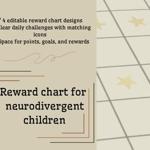 Tableau de récompenses modifiable et imprimable pour les enfants autistes | Modèle de toile | Programme visuel quotidien | Renforcement positif