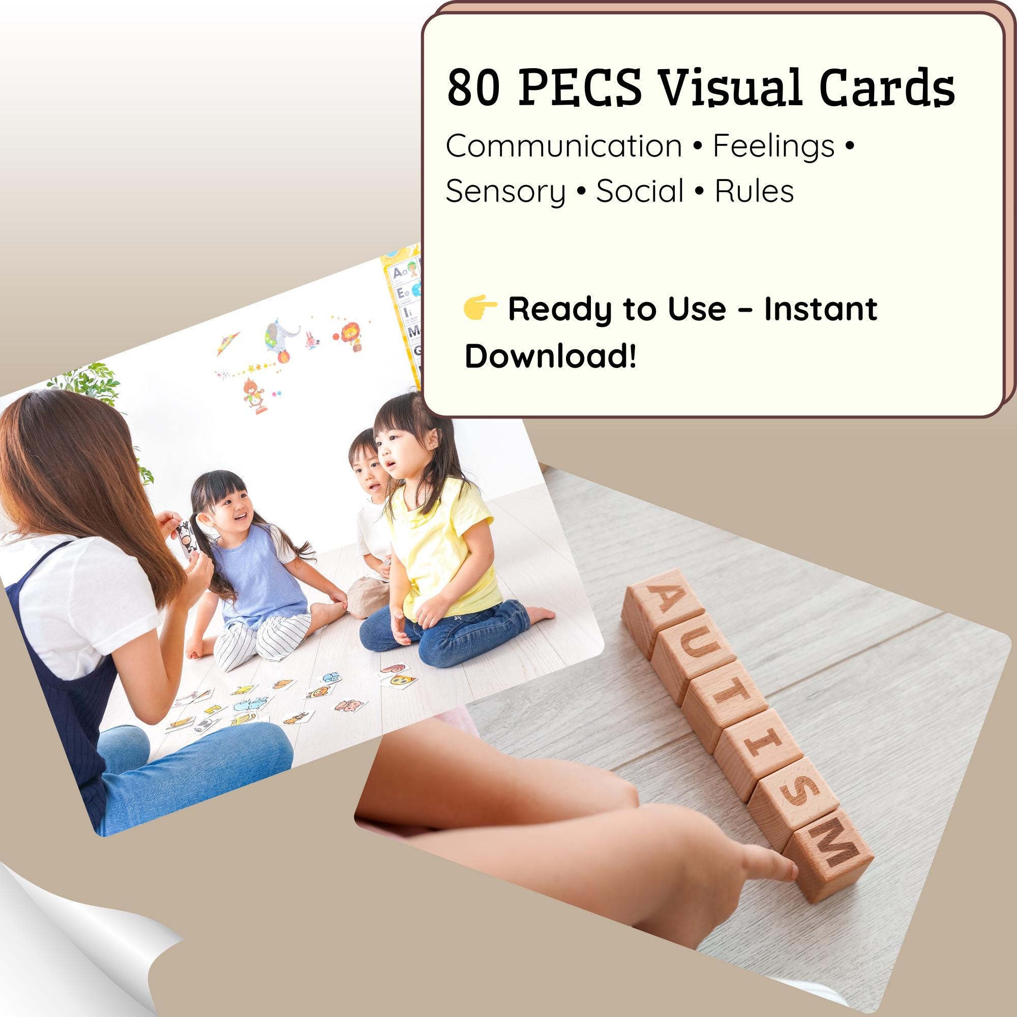 80 PECS Communication Cards | Printable Visual Supports for Autistic ...