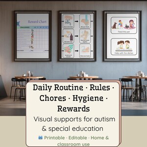 Visual Routine Kit – Daily Routine Cards, Hygiene Flowchart, Rules, Chores & Reward Chart (Editable Printables)