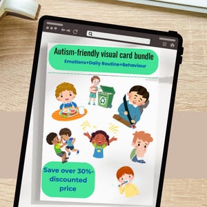 Flashcards modifiables et imprimables pour l'autisme | Cartes d'émotions, de routine quotidienne et de comportement pour les enfants neurodivergents| Modèle de toile