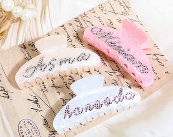 Customized Hair Claw,Bridesmaid Gift,Wedding Gift,Large Hair Claw Clips,Bride Shower Gift,Bachelor Party Gift,Retro Hair Clip,Birthday Gift