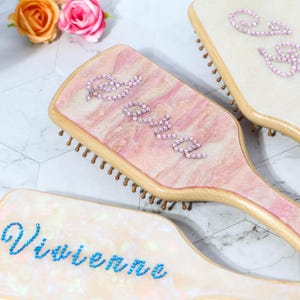 Custom Rhinestone Brush,Personalised Hairbrush,Engraved Detangling Hairbrush,Bridesmaid gift,Birthday Gift for Teenage Girl