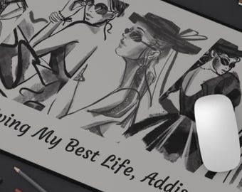Fashion Illustration Desk Mat: Personalized Office Decor