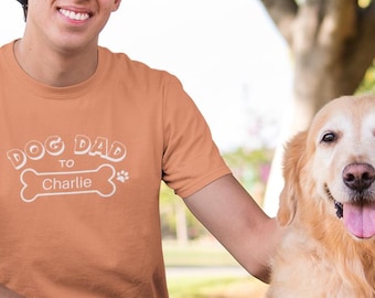 Personalisiertes Hunde Papa T-Shirt, Benutzerdefinierte Haustiernamen, Geschenk für Hundeliebhaber