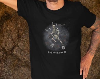 Personalized Skeleton Diver Shirt - Scuba Diving Tee - Funny Ocean Lover Gift